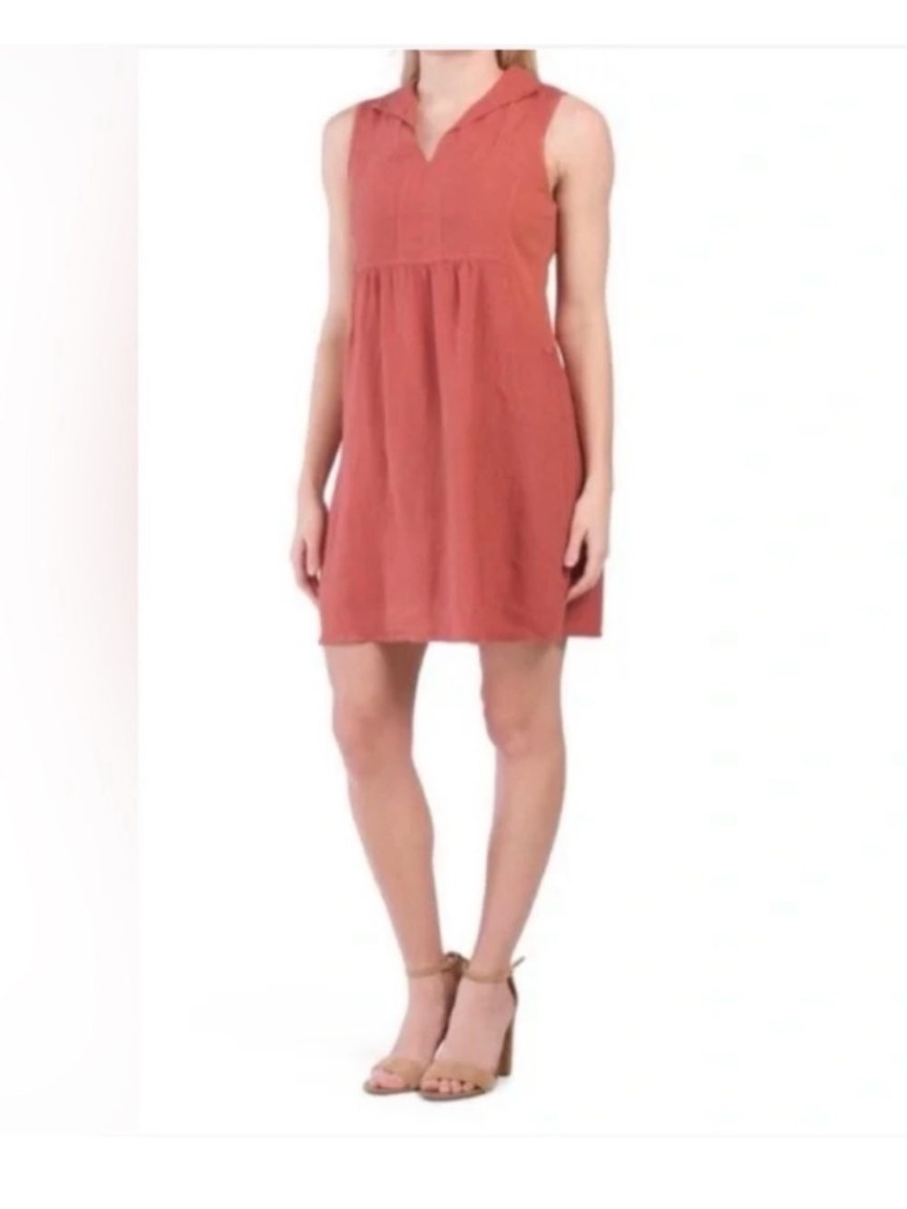 Terzo Millennio Linen Dress Terracotta Sleeveless Size XL
